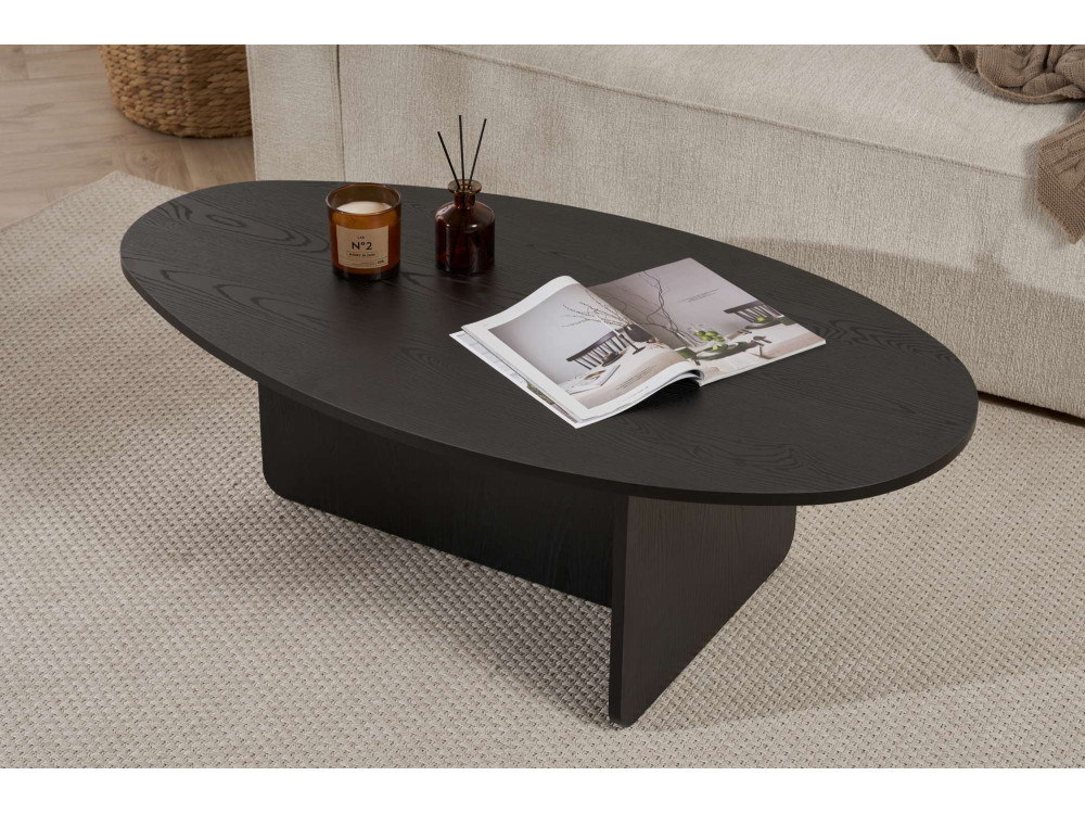 Mesa de centro de madeira "Orba" - 120 x 65 x 40 cm - Madeira preta