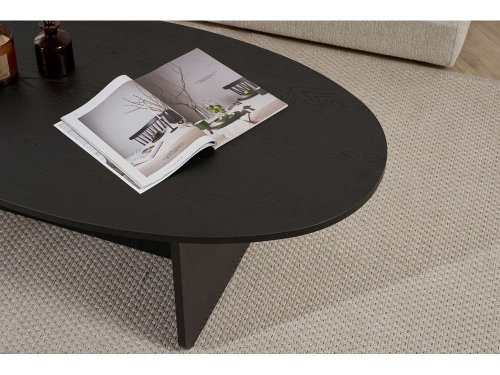 Mesa de centro de madeira "Orba" - 120 x 65 x 40 cm - Madeira preta