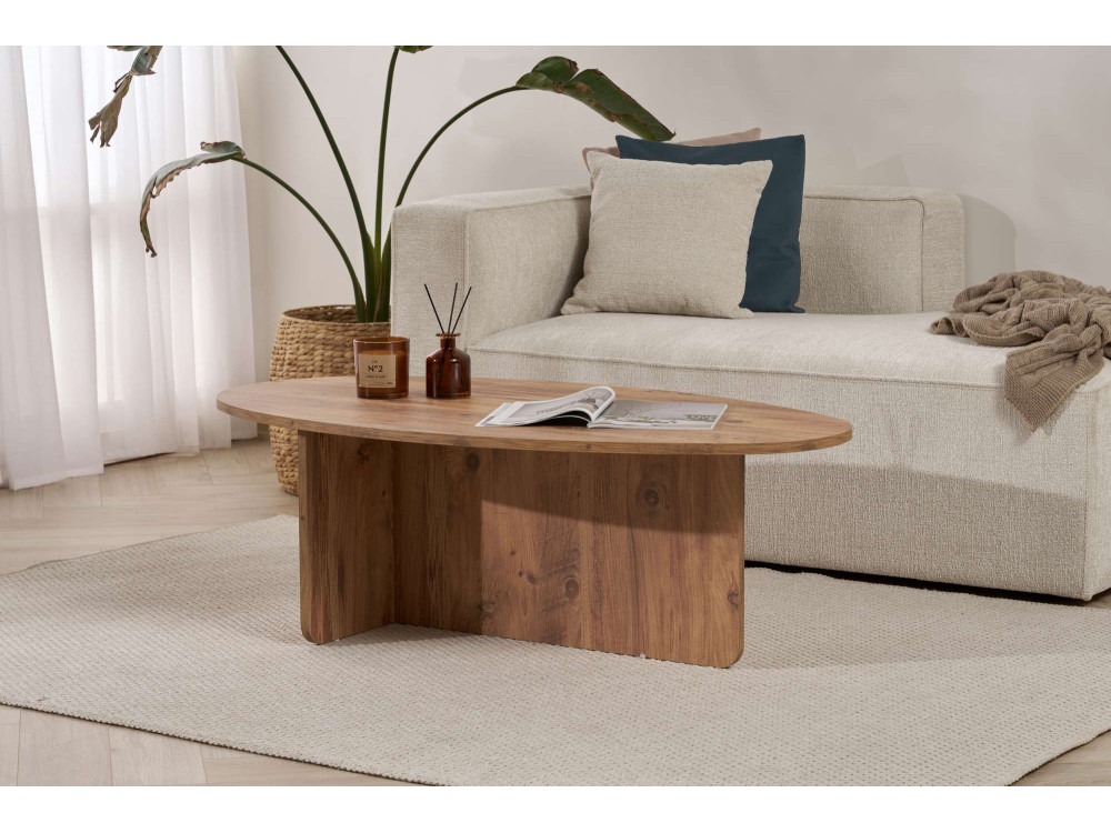 Mesa de centro em madeira "Orba" - 120 x 65 x 40 cm - Pinho Atlântico