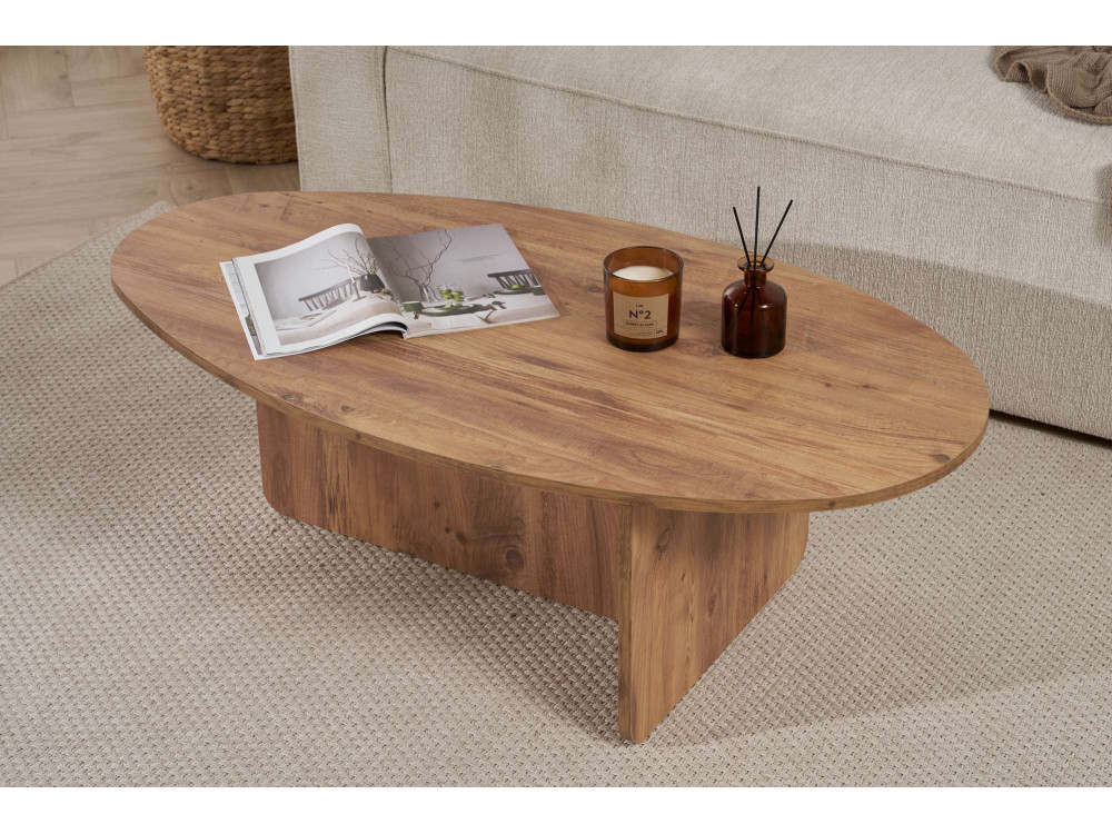 Mesa de centro em madeira "Orba" - 120 x 65 x 40 cm - Pinho Atlântico