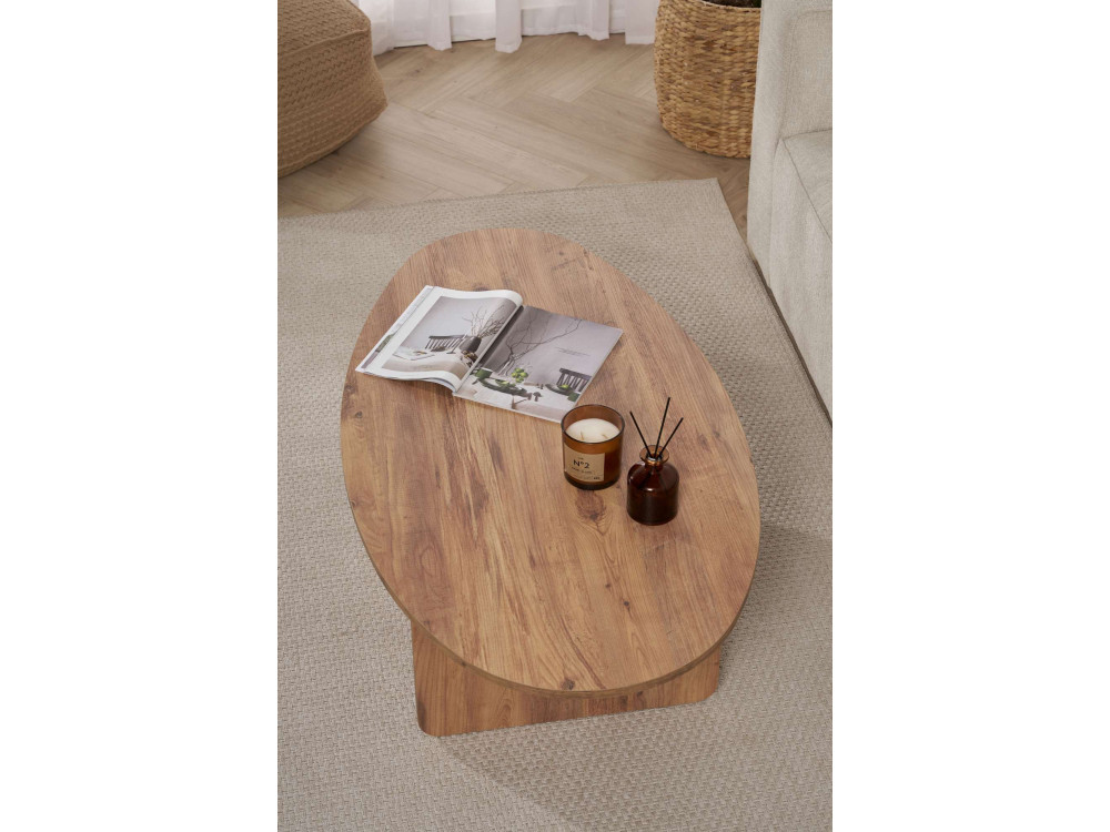 Mesa de centro em madeira "Orba" - 120 x 65 x 40 cm - Pinho Atlântico
