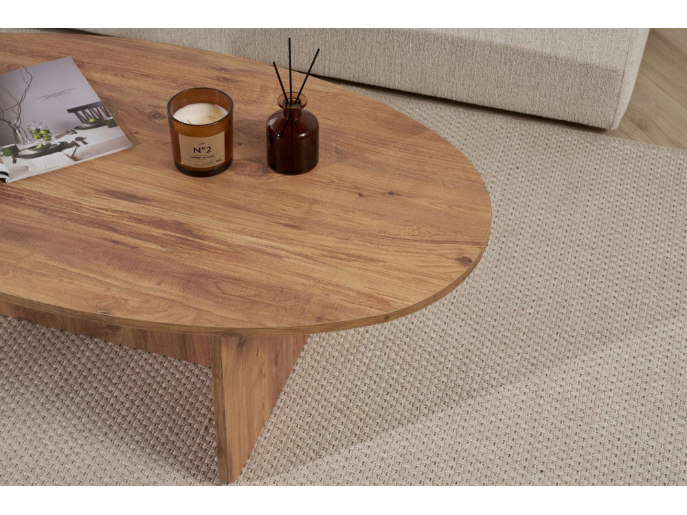 Mesa de centro em madeira "Orba" - 120 x 65 x 40 cm - Pinho Atlântico