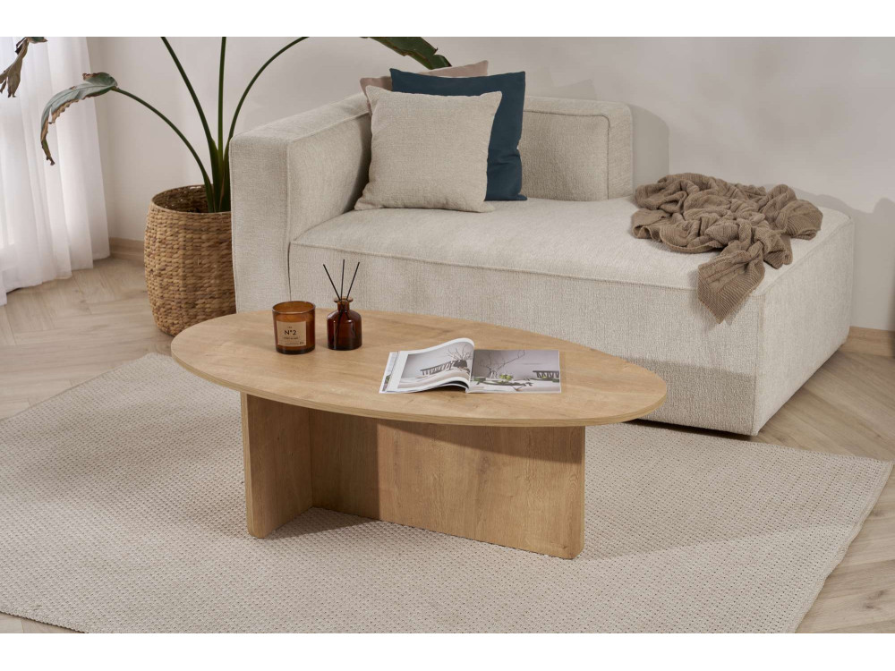 Mesa de centro em madeira "Orba" - 120 x 65 x 40 cm - Carvalho