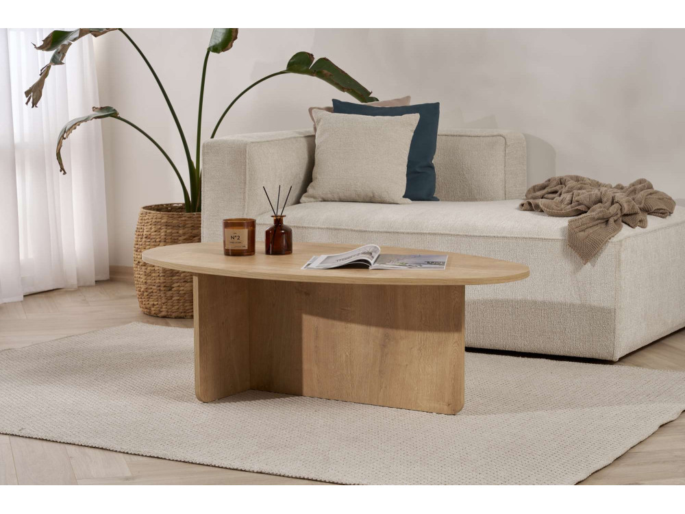 Mesa de centro em madeira "Orba" - 120 x 65 x 40 cm - Carvalho