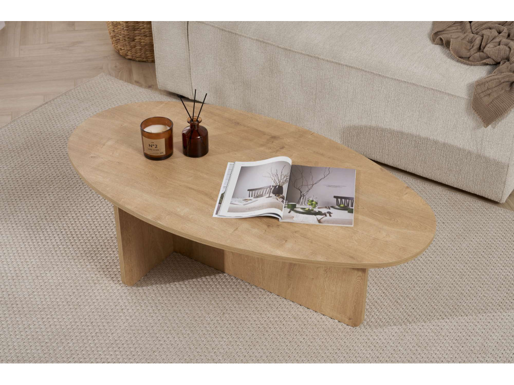 Mesa de centro em madeira "Orba" - 120 x 65 x 40 cm - Carvalho