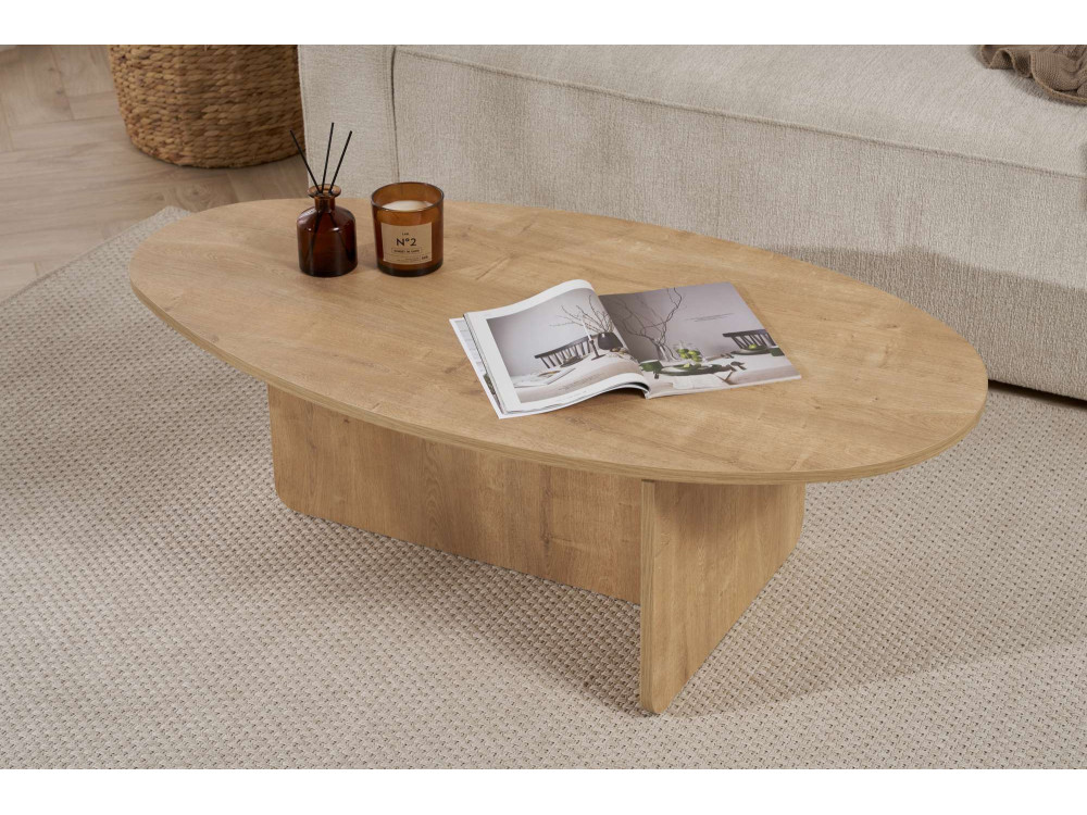 Mesa de centro em madeira "Orba" - 120 x 65 x 40 cm - Carvalho