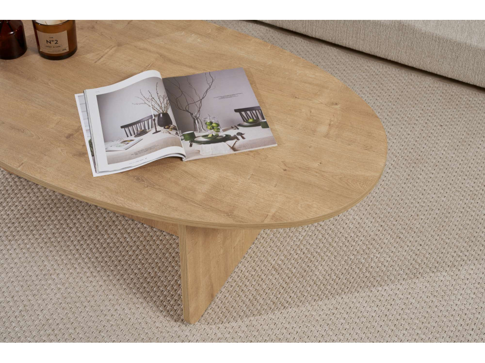 Mesa de centro em madeira "Orba" - 120 x 65 x 40 cm - Carvalho
