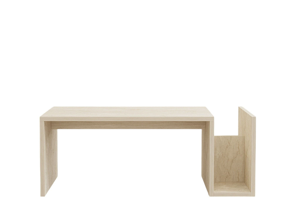 Mesa de centro de madeira "Memo" - 86 x 50 x 32 cm - Travertino
