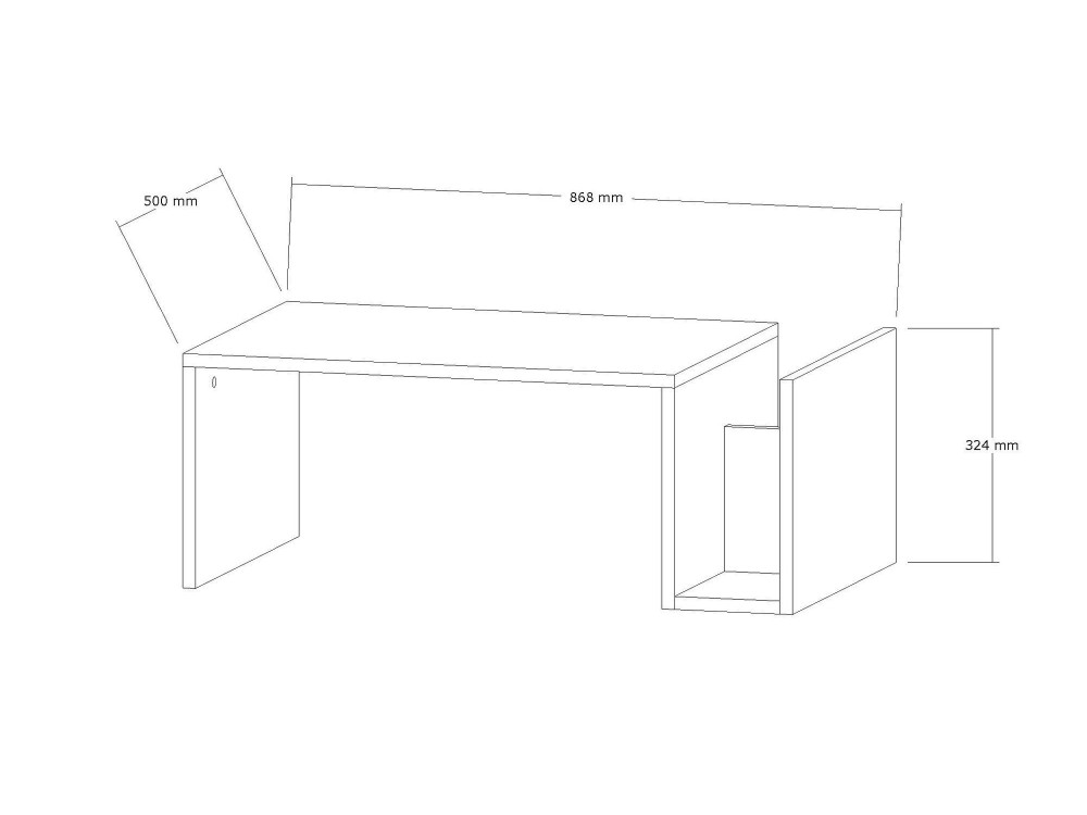 Mesa de centro de madeira "Memo" - 86 x 50 x 32 cm - Travertino