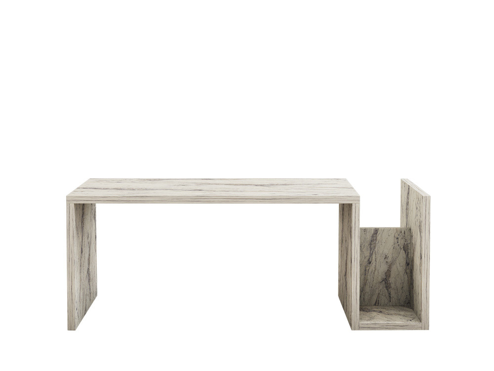 Mesa de centro de madeira "Memo" - 86 x 50 x 32 cm - Mármore Frésia