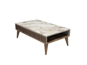 Mesa de centro de madeira "Milan" - 105 x 60 x 34 cm - Nogueira branca