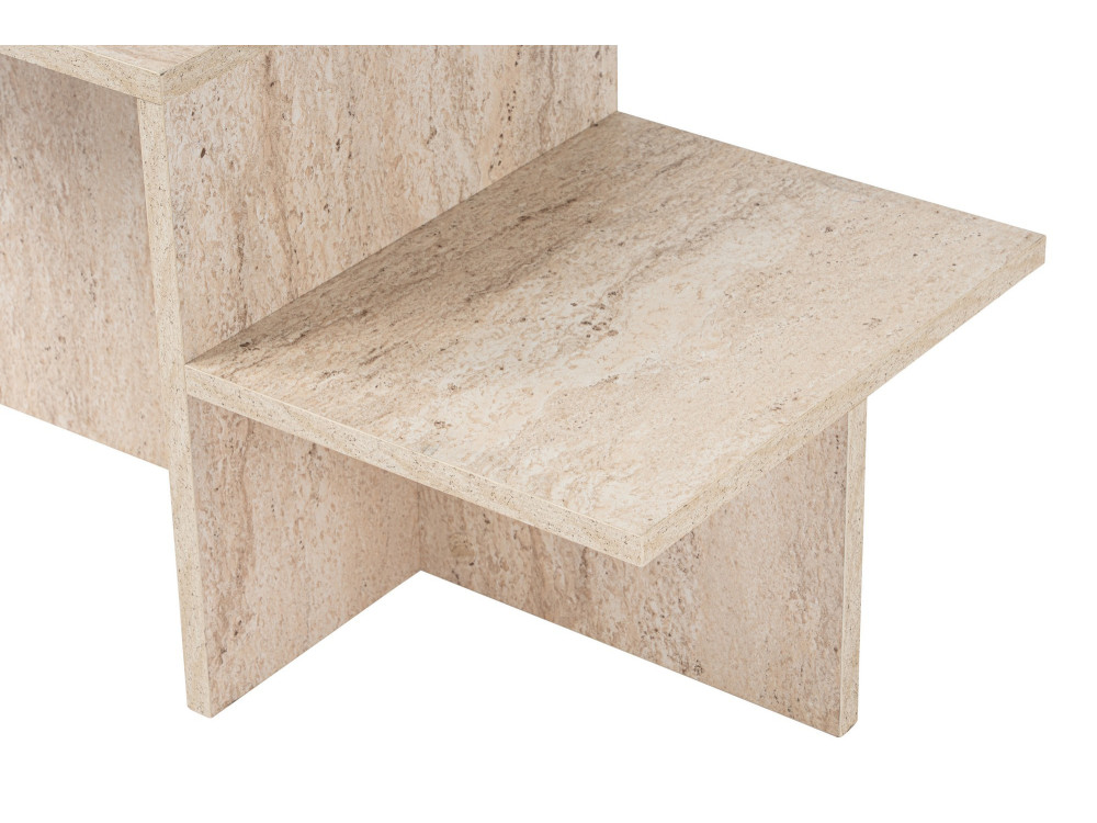 Mesa de centro de madeira "Harmony" - 80 x 40 x 40 cm - Travertino