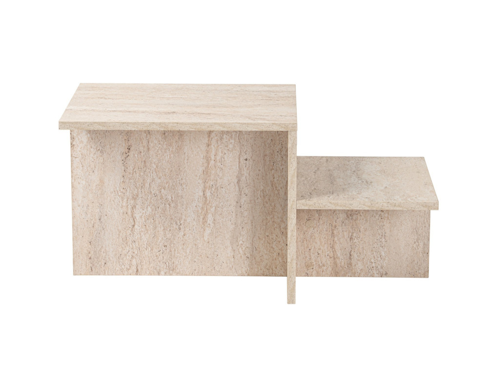 Mesa de centro de madeira "Harmony" - 80 x 40 x 40 cm - Travertino