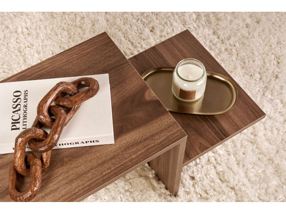 Mesa de centro de madeira "Harmony" - 80 x 40 x 40 cm - Nogueira