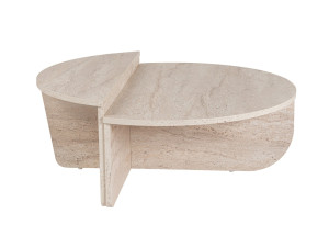Mesa de centro em madeira "Orion" - 90 x 60 x 30 cm - Travertino