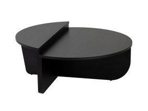 Mesa de centro de madeira "Orion" - 90 x 60 x 30 cm - Madeira preta