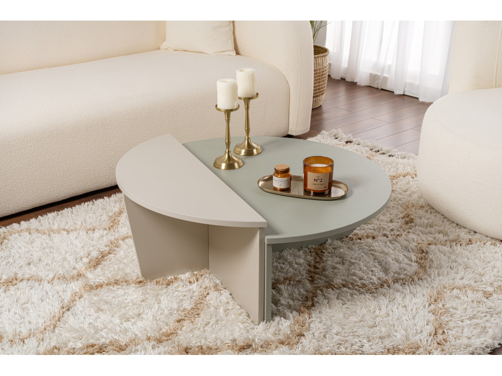 Mesa de centro de madeira "Orion" 90 x 60 x 30 cm - Verde cinza