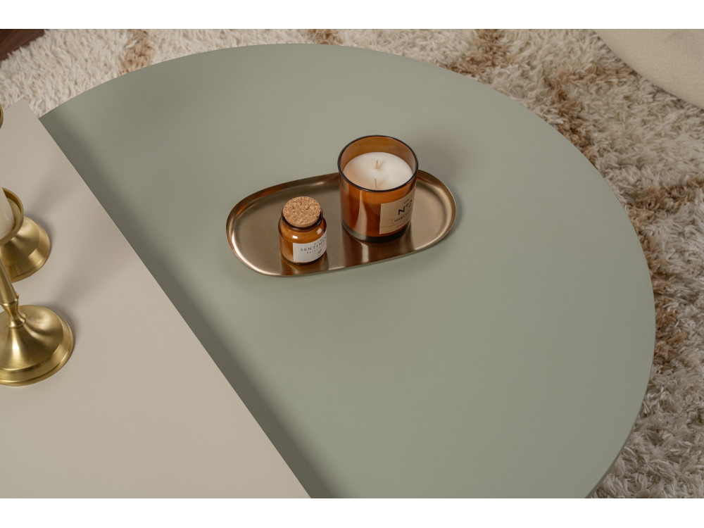 Mesa de centro de madeira "Orion" 90 x 60 x 30 cm - Verde cinza