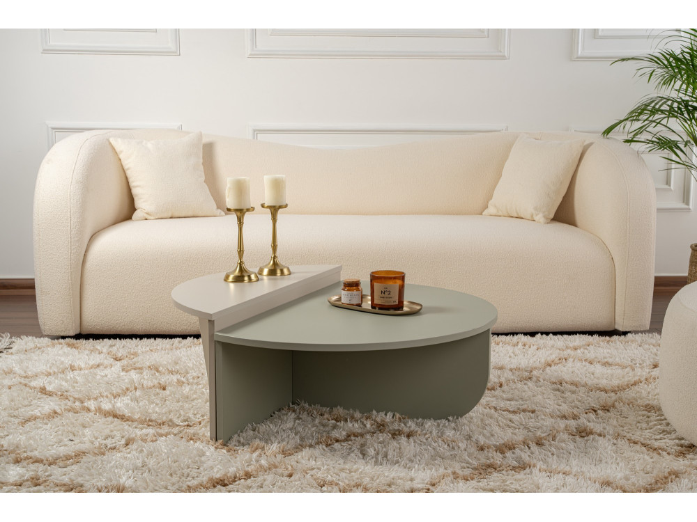 Mesa de centro de madeira "Orion" 90 x 60 x 30 cm - Verde cinza