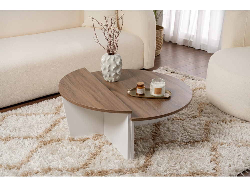 Mesa de centro de madeira "Orion" 90 x 60 x 30 cm - Nogueira
