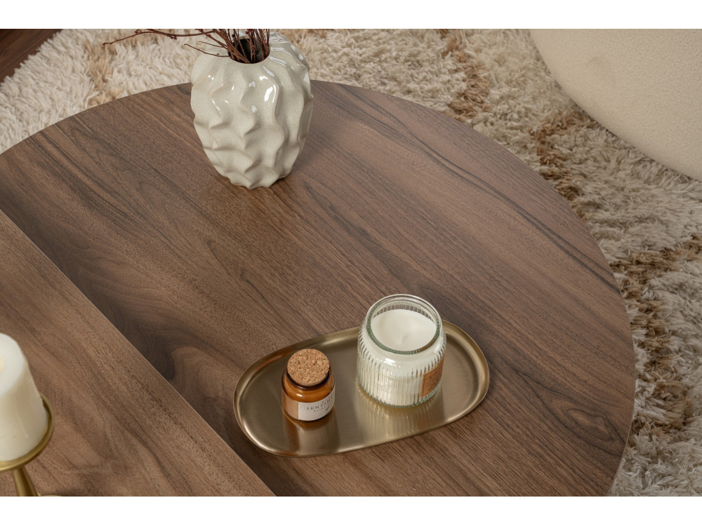 Mesa de centro de madeira "Orion" 90 x 60 x 30 cm - Nogueira