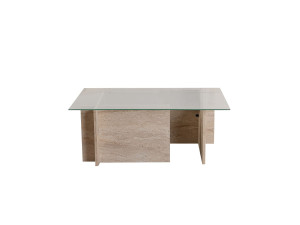Mesa de centro em madeira "Vetrino" - 105 x 65 x 40 cm - Travertino