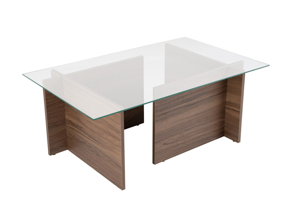 Mesa de centro em madeira "Vetrino" - 105 x 65 x 40 cm - Nogueira