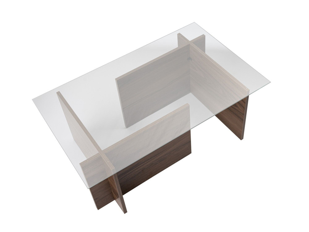 Mesa de centro em madeira "Vetrino" - 105 x 65 x 40 cm - Nogueira