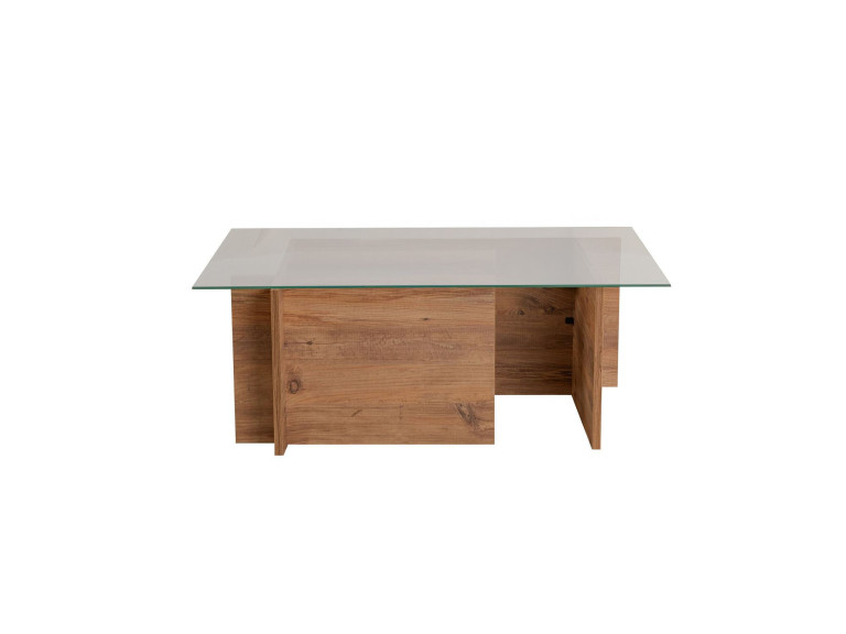 Mesa de centro em madeira "Vetrino" - 105 x 65 x 40 cm - Pinho Atlântico