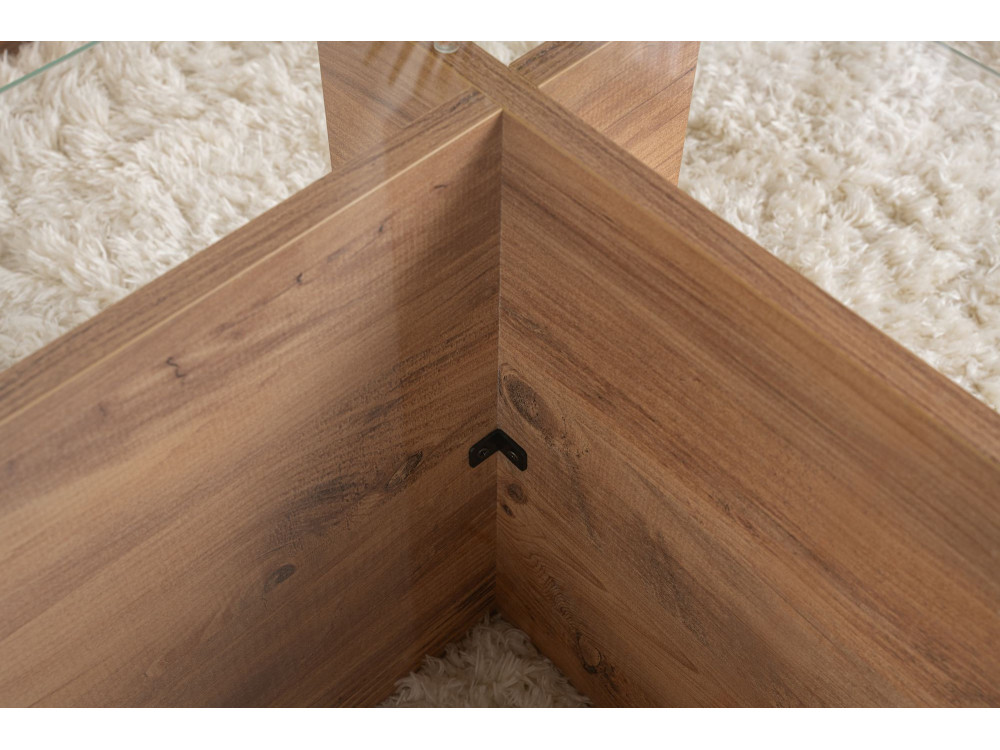 Mesa de centro em madeira "Vetrino" - 105 x 65 x 40 cm - Pinho Atlântico