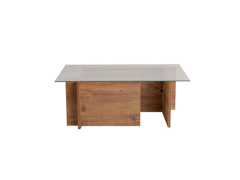 Mesa de centro em madeira "Vetrino" - 105 x 65 x 40 cm - Pinho Atlântico