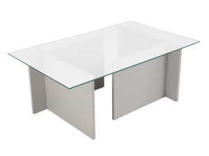 Mesa de centro em vidro "Vetrino" 105 x 65 x 40 cm - Cinzento