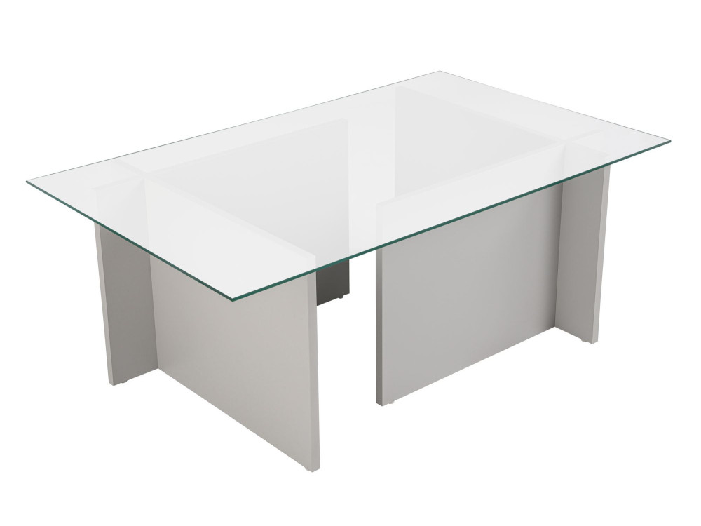 Mesa de centro em vidro "Vetrino" 105 x 65 x 40 cm - Cinzento