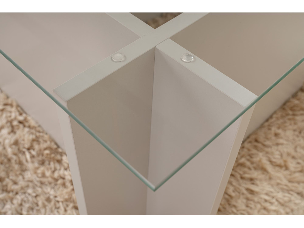 Mesa de centro em vidro "Vetrino" 105 x 65 x 40 cm - Cinzento