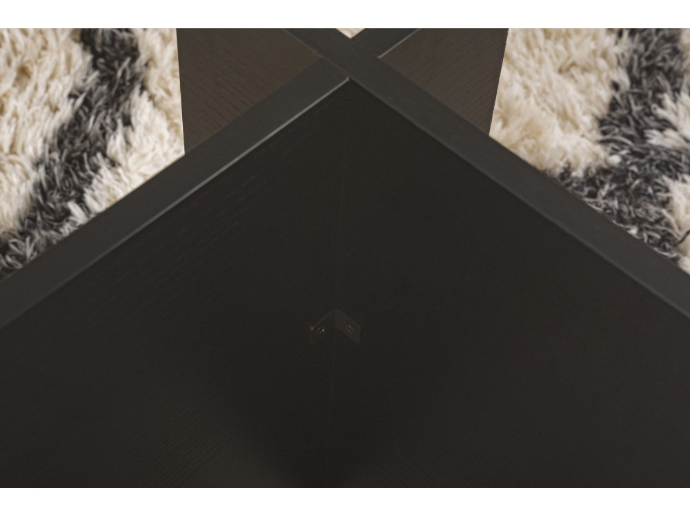 Mesa de centro de vidro "Vetrino" 105 x 65 x 40 cm - Madeira preta