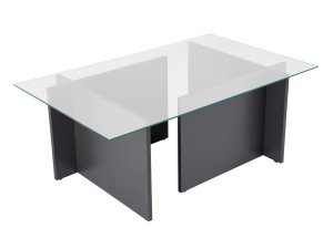 Mesa de centro em vidro "Vetrino" 105 x 65 x 40 cm - Antracite