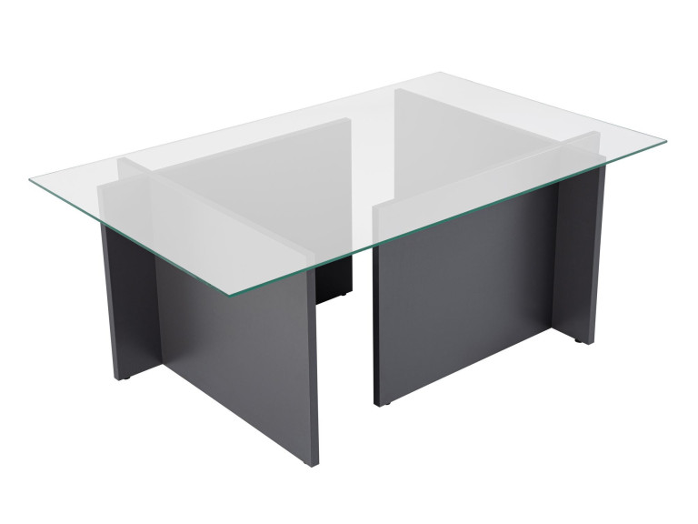 Mesa de centro em vidro "Vetrino" 105 x 65 x 40 cm - Antracite