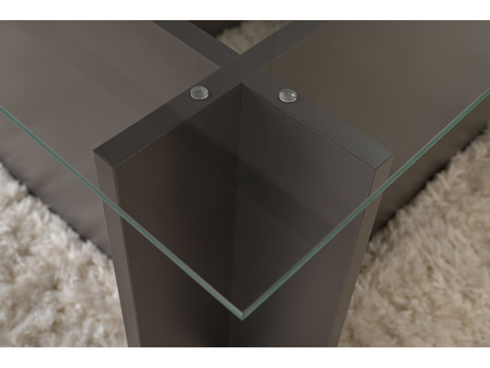 Mesa de centro em vidro "Vetrino" 105 x 65 x 40 cm - Antracite