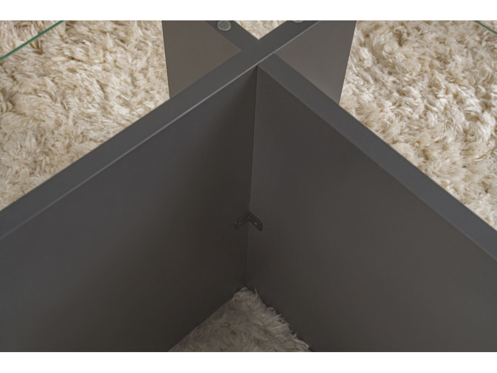 Mesa de centro em vidro "Vetrino" 105 x 65 x 40 cm - Antracite