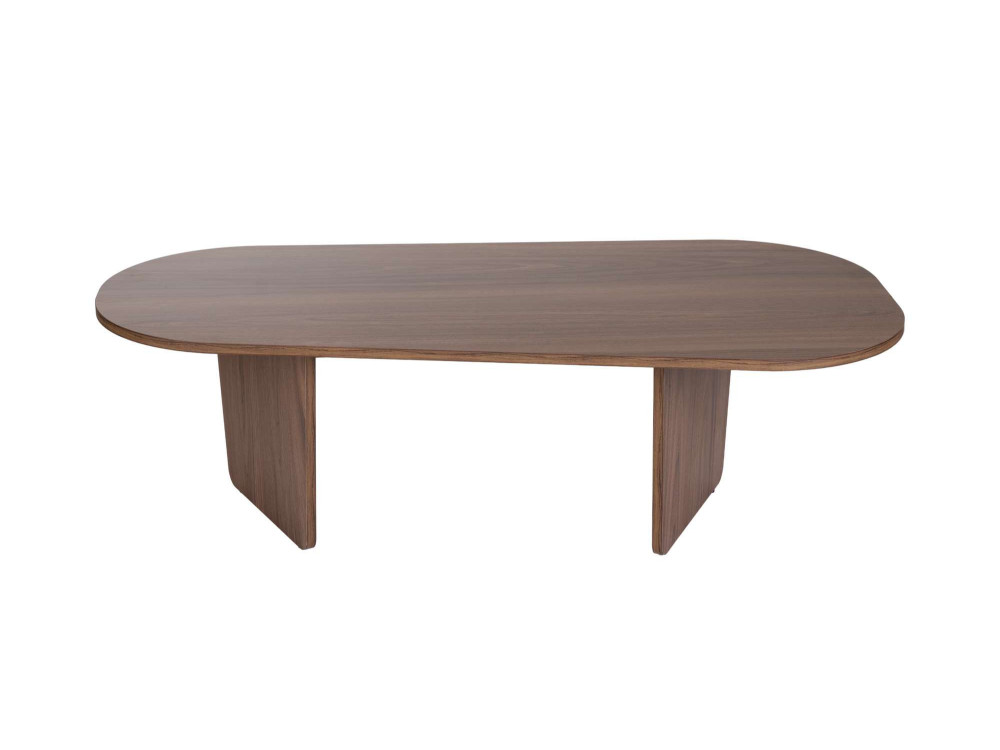 Mesa de centro em madeira "Ovalis" - 130 x 65 x 40 cm - Nogueira