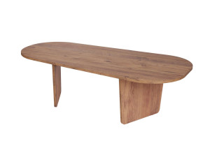 Mesa de centro em madeira "Ovalis" - 130 x 65 x 40 cm - Pinho Atlântico