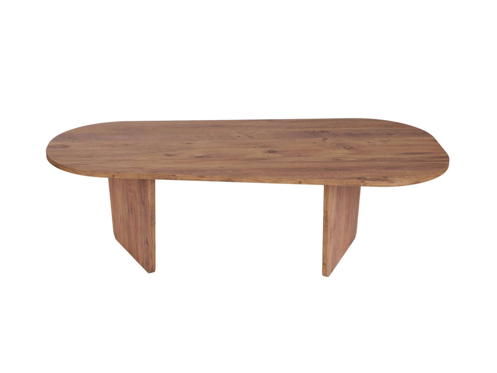 Mesa de centro em madeira "Ovalis" - 130 x 65 x 40 cm - Pinho Atlântico