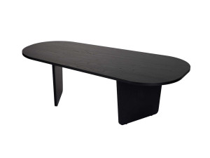 Mesa de centro de madeira "Ovalis" - 130 x 65 x 40 cm - Madeira preta