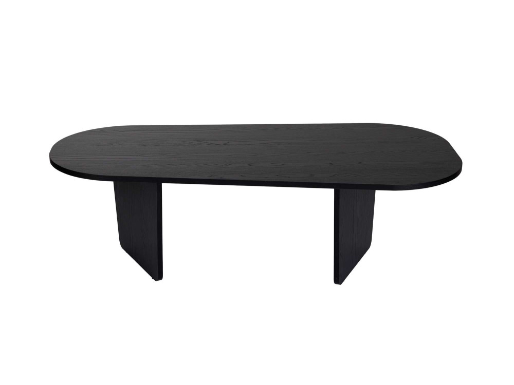 Mesa de centro de madeira "Ovalis" - 130 x 65 x 40 cm - Madeira preta