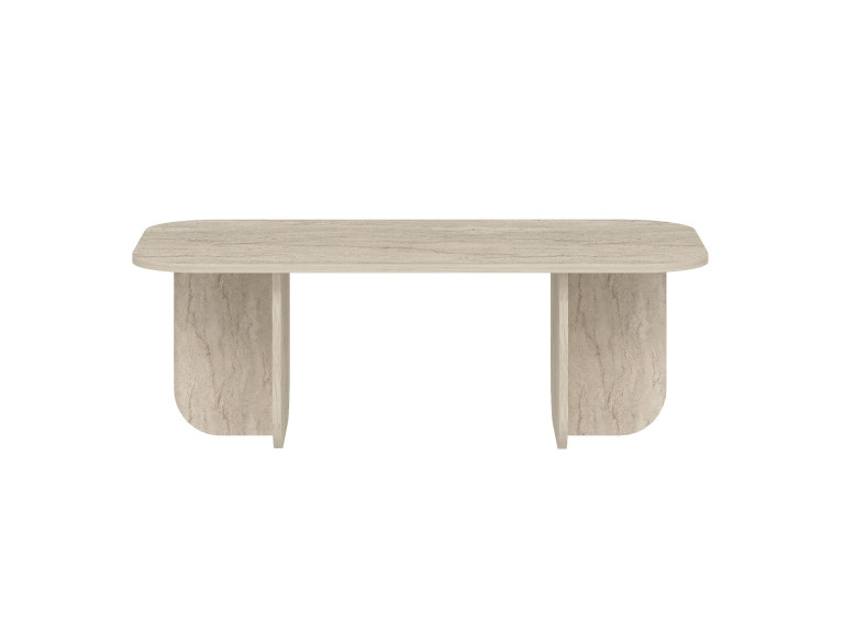 Mesa de centro em madeira "Becaj" - 120 x 60 x 41 cm - Travertino