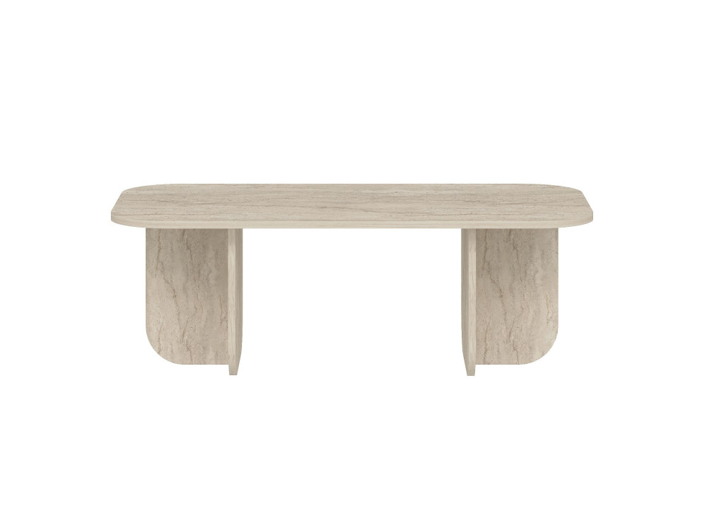 Mesa de centro em madeira "Becaj" - 120 x 60 x 41 cm - Travertino