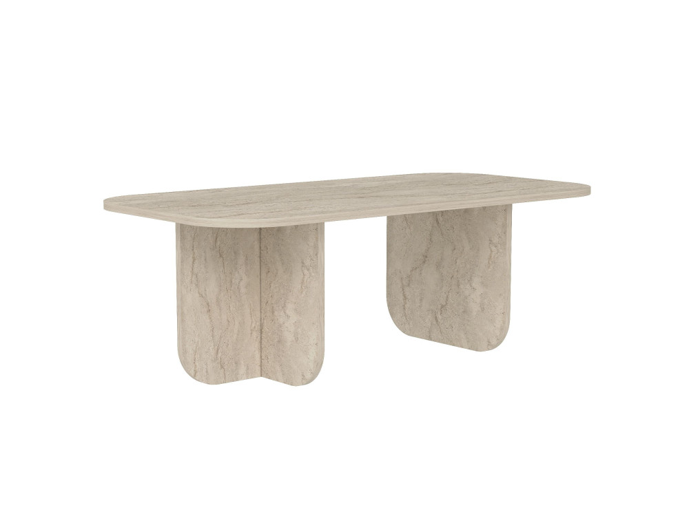 Mesa de centro em madeira "Becaj" - 120 x 60 x 41 cm - Travertino