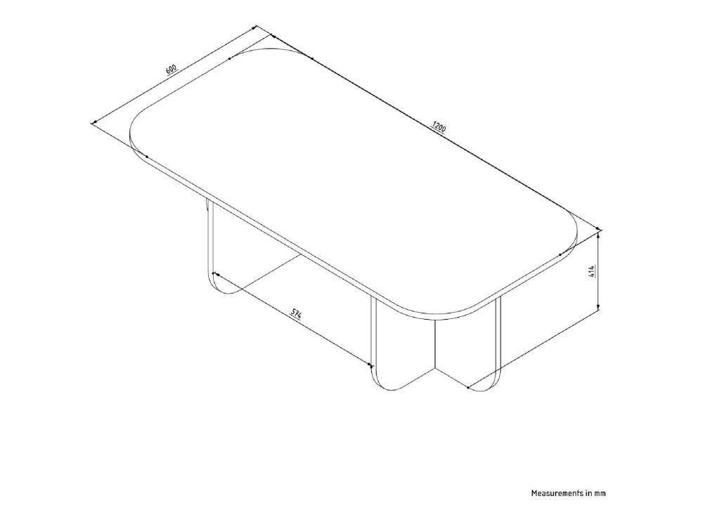 Mesa de centro em madeira "Becaj" - 120 x 60 x 41 cm - Travertino