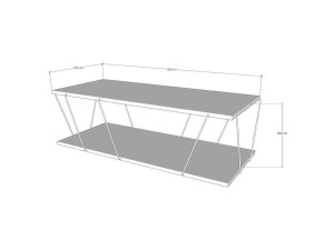 Mesa de centro em madeira "Zisino" - 120 x 50 x 30 cm - Cinzento antracite