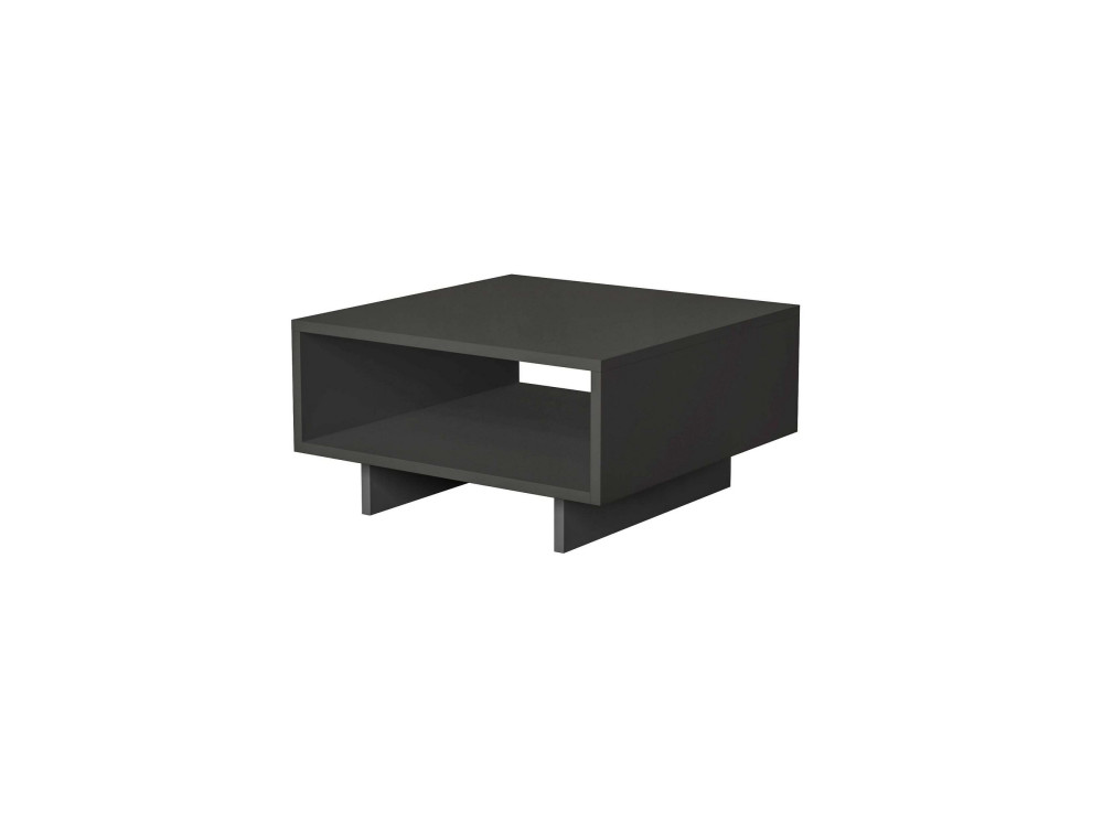 Mesa de centro de madeira "Hola" - 60 x 60 x 32 cm - Cinzento antracite